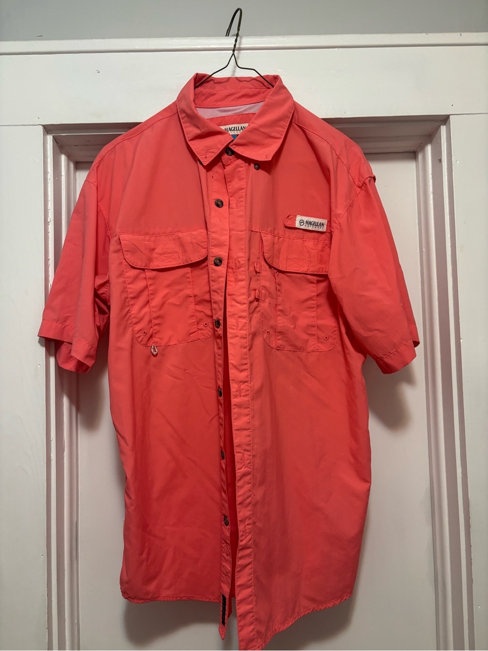 Magellan Outdoors Coral Button-Front Short Sleeve Shirt